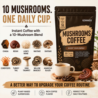 Café Instantáneo con Hongos 10 en 1, Mezcla de Melena de León, Reishi y Chaga, Arábica, Marca Privada OEM, Polvo Funcional de Hongos