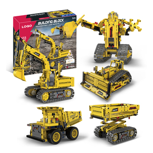 5-In-1 App Besturingsstam Programmeerbaar Geassembleerd Technisch Voertuig <span class=keywords><strong>2</strong></span>.4Ghz Afstandsbediening Graafmachine Robot Bouwsteen Rc Truck - Product Image 1