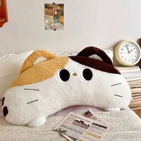 Niedliches Dreifarbiges Calico-Katzen-Plüschkissen Weiches Flauschiges Halbmondförmiges 80cm Kätzchen-Stoffkissen für Sofa Schlafzimmer Deko