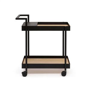 รถเข็น<span class=keywords><strong>2</strong></span>ชั้นสำหรับใช้ในร้านอาหารรถเข็นสำหรับเสิร์ฟไวน์และเครื่องดื่มไวน์รถเข็นทำจากโลหะทำจากไม้ - Product Image 4