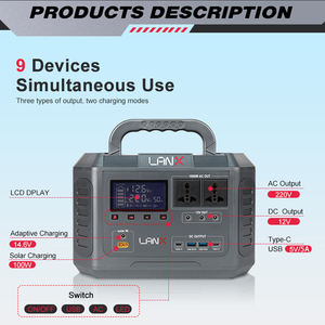 Chargeur portable LANX 600W 537WH à charge rapide, batterie externe portable avec écran LED, station d'alimentation pour batterie de voiture - Product Image 5