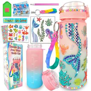 Menghias botol air Anda sendiri kit permata putri duyung lukisan kerajinan seni yang menyenangkan dan kerajinan hadiah mainan untuk ulang tahun anak perempuan - Product Image 1