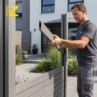 Clôture en aluminium pour jardin extérieur, écran d'intimité, revêtement en poudre noire, lames horizontales, montage facile, sur mesure