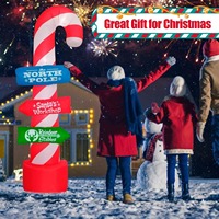 Décorations de Noël Gonflables de 2,4 Mètres de Haut, Panneau de Signalisation de Noël, Accessoire Photo Extérieur, Vente en Gros Usine