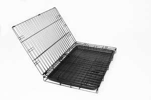 Cage en fil métallique à deux portes pour chien, idéale pour le transport d'animaux, vente en gros - Product Image 3