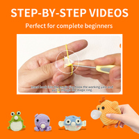 Bohe Kit Crochet boneka gelembung Puff DIY untuk pemula hewan Kit rajut dengan Step-by-step mengajar Video pemula katun bunga