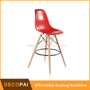De plástico patas de madera de comedor de interior al aire libre taburete de <span class=keywords><strong>bar</strong></span> - Product Image 2