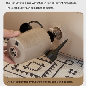 PVC <b>Inflatable</b> 2-P <b>Sofa</b> with 600D Oxford Fabric Cloth Cover 175*90*67 CM Built-in Pump for Indoor or Outdoor Camping - Product Image 3