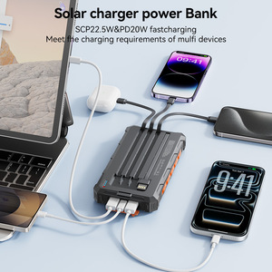 Banco de Energía Solar de Iones de Litio de Cuatro Cables con Certificación UL2056/CE/UKCA/RoHS/FCC, Carga Rápida, 20000mAh - Product Image 3