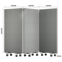 Cloison acoustique autoportante en PET enveloppée de tissu ASTM C423 360 ° Roulettes universelles flexibles, rotatives, silencieuses et lisses pour séparateur de pièce