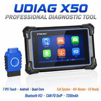 Herramienta de Diagnóstico Profesional UDIAG X50, Escáner OBD2 de Sistema Completo de 7 Pulgadas, Más de 40 Funciones de Reinicio, CAN FD, DoIP, Bluetooth para Más de 100 Marcas