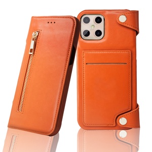 Funda de teléfono de cuero auténtico de lujo, billetera EMF con soporte Anti radiación, funda <span class=keywords><strong>abatible</strong></span> de cuero de vaca genuino, bolso para iPhone 12 y para Vertu - Product Image 1