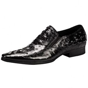 Mocasines de Cuero Genuino con Punta en Pico, Estampado Animal, Sin Cordones, Transpirables, Zapatos para Hombre para Todas las Temporadas - Product Image 5