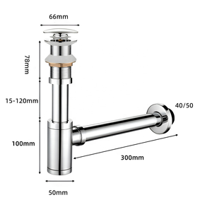 Set Scarico Lavabo Moderno in Ottone per Ingrosso, per Hotel, Bagno, Cucina, Vasca da Bagno, con Valvola <span class=keywords><strong>a</strong></span> Bottiglia Pop-up e <span class=keywords><strong>Sifone</strong></span> Regolabile, Garanzia 3 Anni - Product Image 6