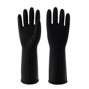 قفازات لاتكس صناعية سوداء طويلة جداً بأطوال متنوعة، سميكة ومقاومة للماء والأحماض والقلويات، متينة وقابلة لإعادة الاستخدام من المطاط - Product Image 2