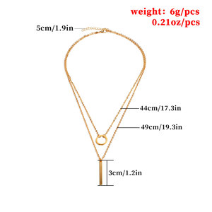 Joyería transfronteriza europea y americana, moda para mujer, estilo callejero, aro, tira de Metal, borla, collar multicapa - Product Image 4