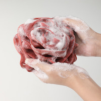 Éponge de bain à la rose 50g, exfoliant corporel, éponge de douche à moussage rapide, grande boule de douche douce, éponges en maille exfoliantes pour femmes et hommes