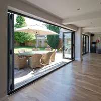 באיכות גבוהה מודרני חיצוני אלומיניום דלתות זכוכית כפולה אלומיניום bifold דלת פטיו