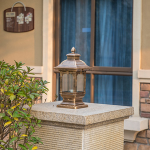 Antique Bronze Outdoor Lawn <b>Light</b> <b>LED</b> Garden Lamp IP65 Water Resistant 3500K Warm White Glass Shade <b>Motion</b> <b>Sensor</b> CRI 90 - Product Image 1