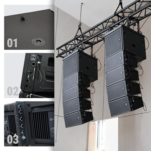 Sistema de Sonido PA <span class=keywords><strong>Completo</strong></span> Accuracy CLA208A-COMBO, Sistema de Línea Activo Profesional de Doble Woofer de 8 Pulgadas con Micrófono Inalámbrico - Product Image 2