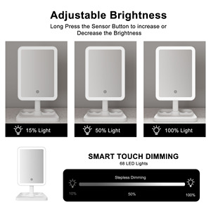 Smart Adjustable Make up Supplier Portable Cosmetic Rechargeable Table Vanity Led up Professional Makeup <strong>Mirror</strong> With Lights - Product Image 3