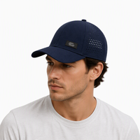 Casquette de golf personnalisée à 6 panneaux, perforée au laser en forme de goutte d'eau, respirante et légère, pour l'entraînement au golf