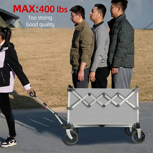 Zusammenklappbarer Einkaufs- und Picknickwagen, Tragbarer Outdoor-Transportwagen mit Vier Rädern, Robuster Campingwagen mit Großer Kapazität - Product Image 2
