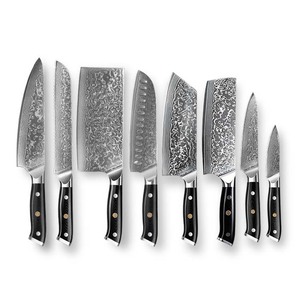 8‑Pcs Damascus Kitchen <b>Knife</b> Set Sharp VG10 Steel Blade Black G10 Handle Professional Chef <b>Knives</b> Collection for Home - Product Image 4
