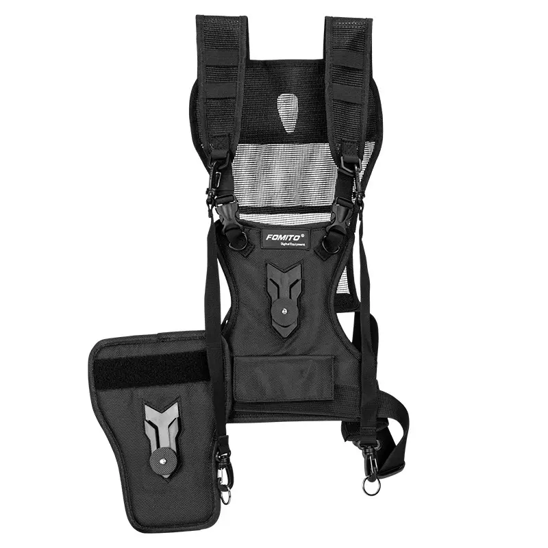 Multi Dual 2 Camera Carrying Chest Harness System Vest Quick Strap avec Side Holster pour Canon Nikon