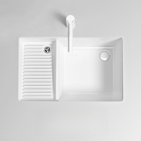 Lavabo rectangulaire en céramique personnalisé moderne pour laver les vêtements, lavabo pour salle de bain moderne