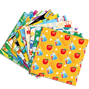 WW010 latar belakang ke sekolah pola alat tulis bahan akun tangan buku tempel kertas pembuatan kartu latar belakang untuk kembali ke pesta sekolah - Product Image 2