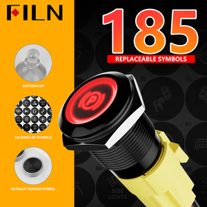 FILN 19mm nuevo diseño desarrollo 185 opciones de símbolos interruptores de botón estilo Pin con anillo de arnés de cables Led para máquina - Product Image 2