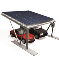 Structure de carport solaire fixe au sol en aluminium haute résistance ou acier au carbone, sur mesure OEM, auvent de stationnement pare-soleil