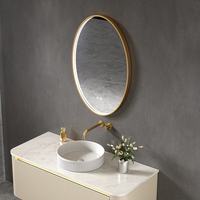 Miroir mural intelligent anti-buée ovale à LED éclairé, cadre en aluminium moderne et luxueux, garantie de 2 ans, pour salon de beauté et hôtel