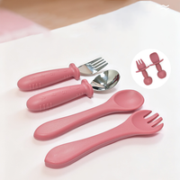 Assiette pour enfants Eversoul en acier inoxydable avec base antidérapante à ventouse, 3 compartiments, ensemble d'alimentation pour bébé, ensemble de vaisselle pour enfants
