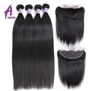 Original Human Hair Weave Vendors, Raw Brazilian Cuticle Aligned Hair,Wholesale Unprocessed Virgin Hair Bundles With Closure