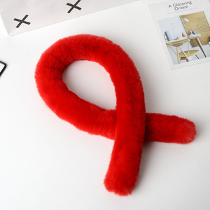 Tiras de cuello de piel de conejo real, capucha para recorte de ropa, adorno de piel sintética - Product Image 2