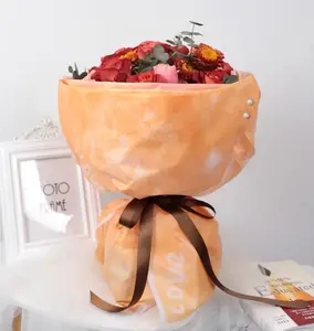 נייר אריזת זר פלסטיק שקוף עמיד למים רב צבעים מתנת חתונה ליום האהבה נייר עטיפת פרחים