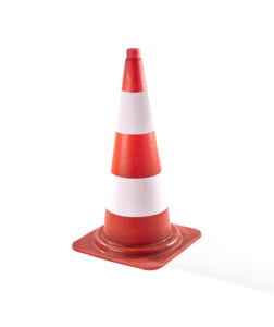 Calidad Premium Made In Italy Profesional de alta visibilidad CNS Red Traffic Cone White Stripes para exportación - Product Image 1
