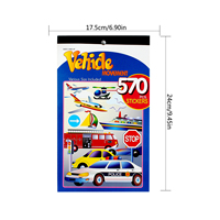 Lot d'autocollants pour véhicules pour enfants (570 pièces) - Autocollants de transport de différentes tailles pour tout-petits, cadeaux de fête et emballages cadeaux