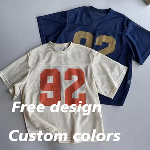 Offerta Estiva: <span class=keywords><strong>T</strong></span>-Shirt da Calcio Personalizzabile con Numero Stampato, Scollo <span class=keywords><strong>a</strong></span> V, Manica Corta, Oversize e ad Asciugatura Rapida, <span class=keywords><strong>Design</strong></span> Neutro - Product Image 2