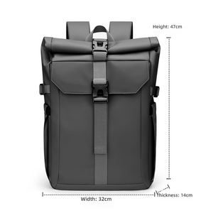 Custom Logo Fashion Casual, Student School Bags Backpack <b>Rolltop</b> <b>Rucksack</b> Unisex Waterproof Outdoor Urban Travel Daypack/ - Product Image 5
