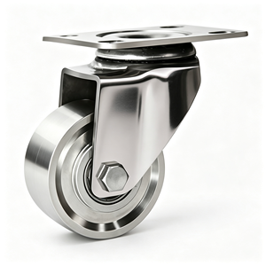 Stainless Steel Polypropylene Swivel Caster Wheel 125mm Firm Tread Ball Bearing Sealed Polished Industrial Grade Custom Base - Product Image 1