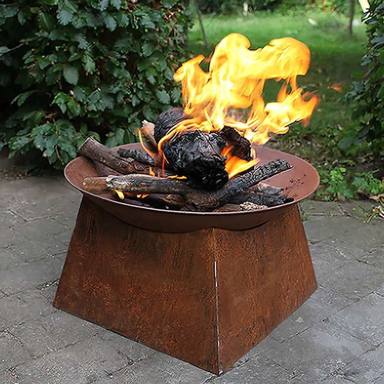 ชามเผาทำจากไม้เตาผิงทำจากเหล็กใช้กลางแจ้งมี FF149ดีไซน์จาก Esschert