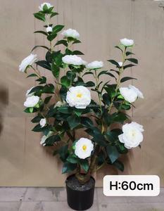 Arbre artificiel de camélia <span class=keywords><strong>Goplus</strong></span> de 36 pouces, réaliste, en plastique/polyester, pour la décoration intérieure, le bureau, la maison, le porche, la pépinière, plante en pot - Product Image 1