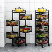 Choix amusant étagère rotative mobile de haute qualité pour légumes et fruits, support de rangement pour cuisine et salle de bain, panier rotatif