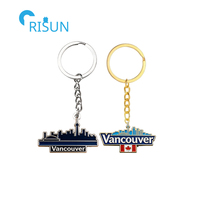 Cadeaux souvenirs de voyage personnalisés Canada Drapeau canadien Vancouver Llavero Porte-clés Anneau de clés Porte-clés personnalisé Vancouver