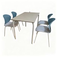 Ensemble de meubles de salle à manger simple 5 pièces, table rectangulaire et 4 chaises en plastique pour un usage quotidien
