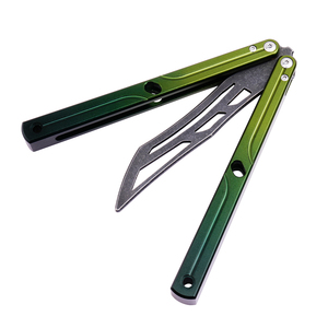 Couteau pliant en alliage d'aluminium dégradé exquis, sûr pour les débutants, idéal pour l'entraînement en extérieur, couteau Balisong - Product Image 4