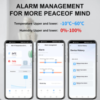 Capteur de température et d'humidité numérique intelligent Tuya WIFI pour intérieur, fonctionne avec un déshumidificateur